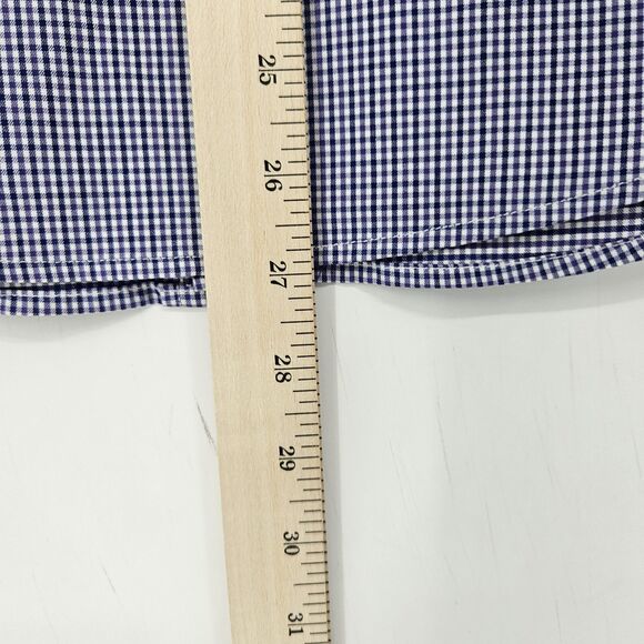 Untuckit Shirt Mens Medium Button Up Casual Preppy Blue Checkered Slim Fit - Picture 6 of 10